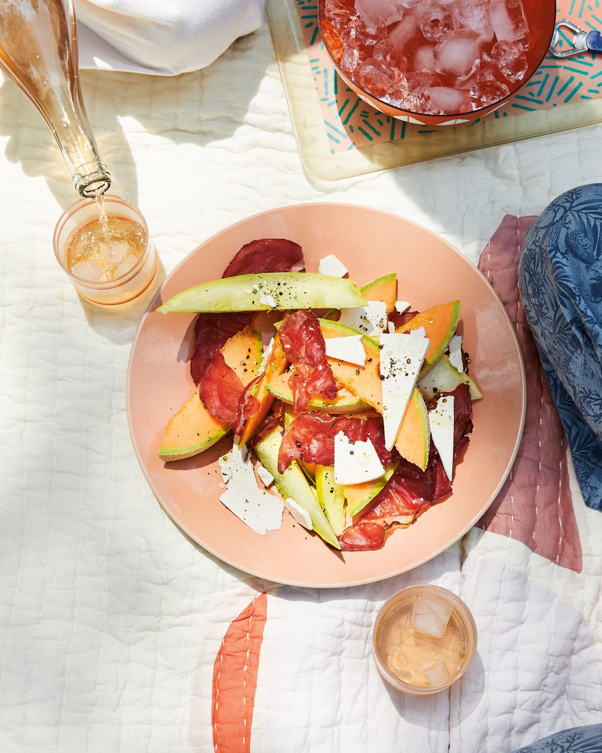 Melon with Crispy Ham and Ricotta Salata
