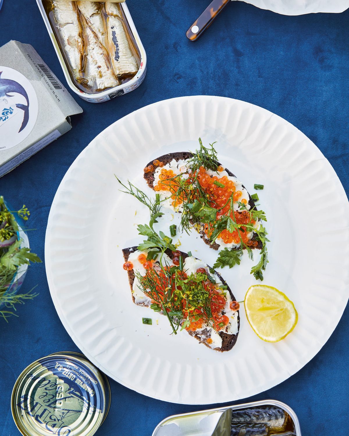 Trout Roe on Buttered Toast with Lemony Herbs