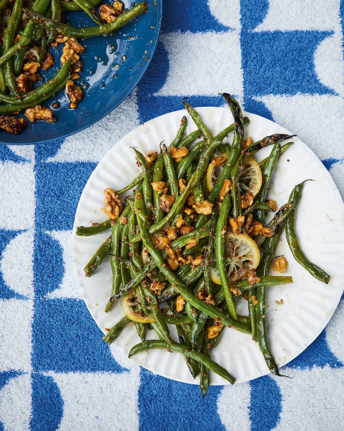 Mustardy Green Beans with Anchovyed Walnuts