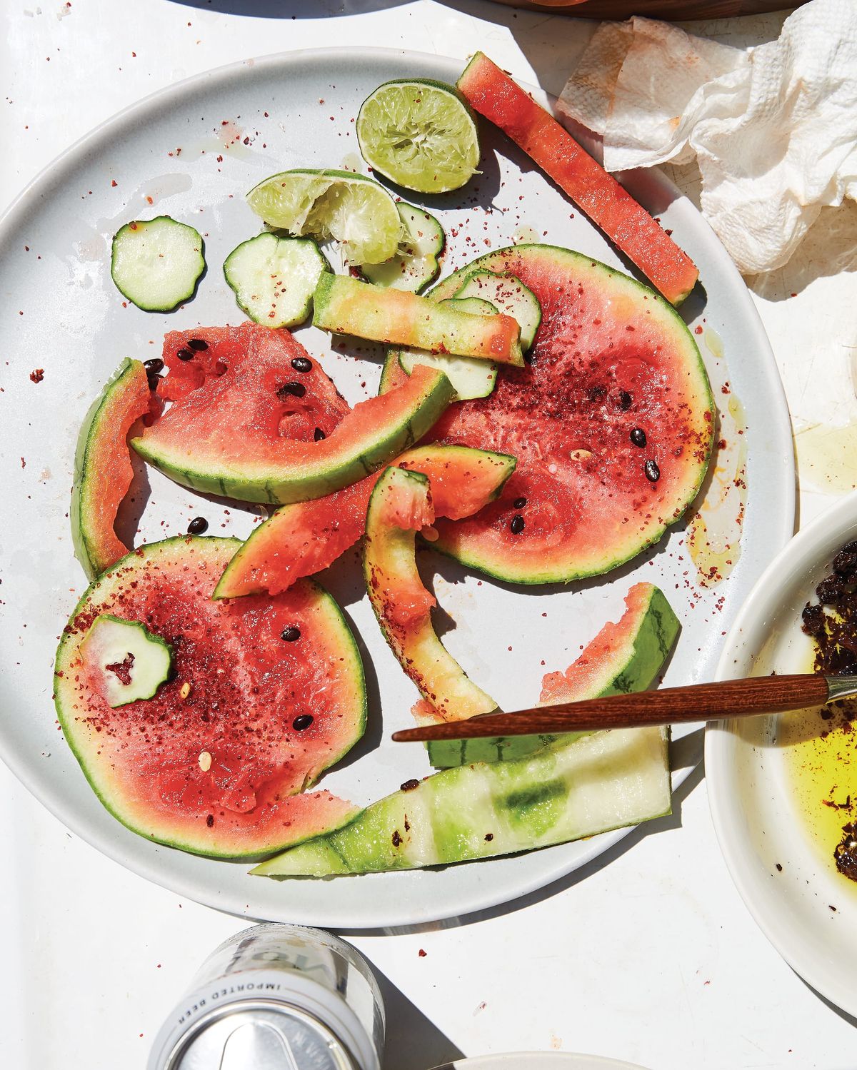 Watermelon and Cucumbers with Spicy Sumac Salt
