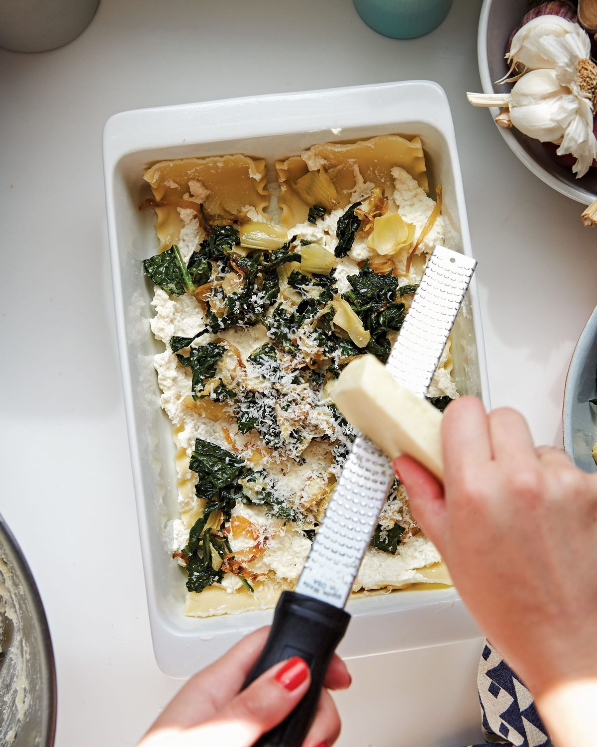 Baked Pasta with Artichokes, Greens, and Too Much Cheese