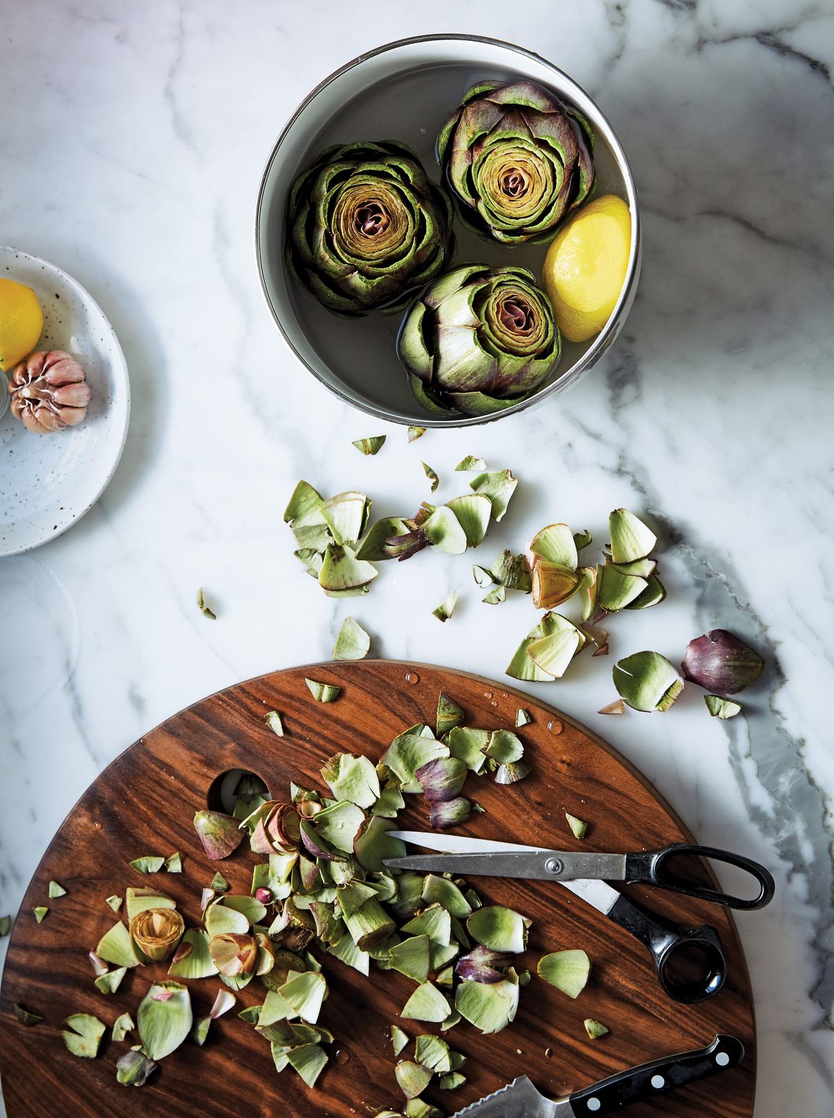 Steamed Artichokes with Salted Garlic Butter