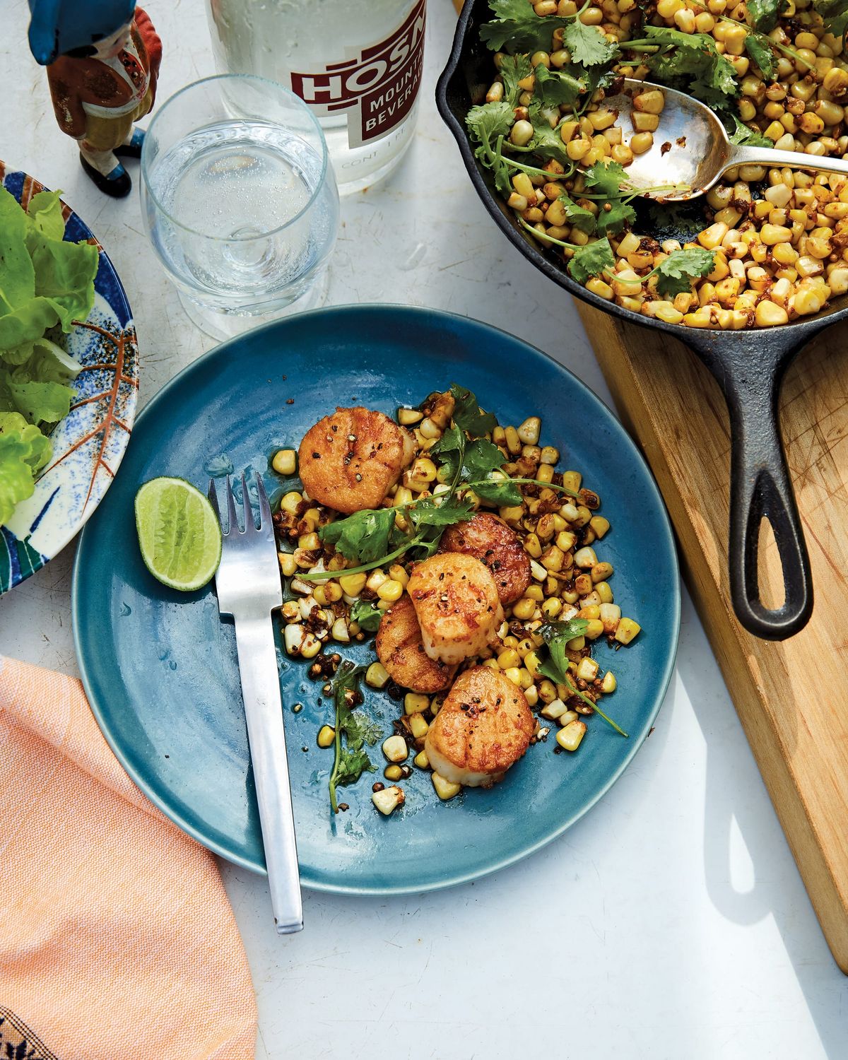 Scallops with Corn, Hazelnuts, and Brown Butter Chermoula