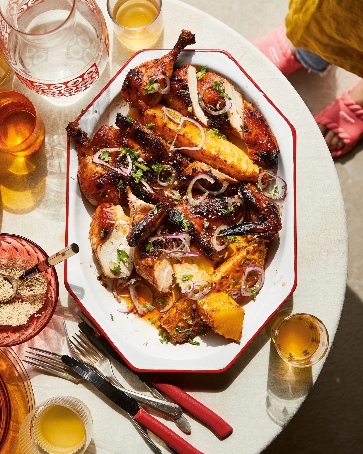 Sticky Chili Chicken with Hot-and-Sour Pineapple