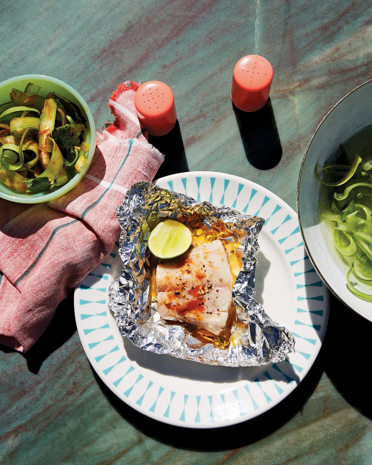 Black Bass with Salty, Spicy Celery