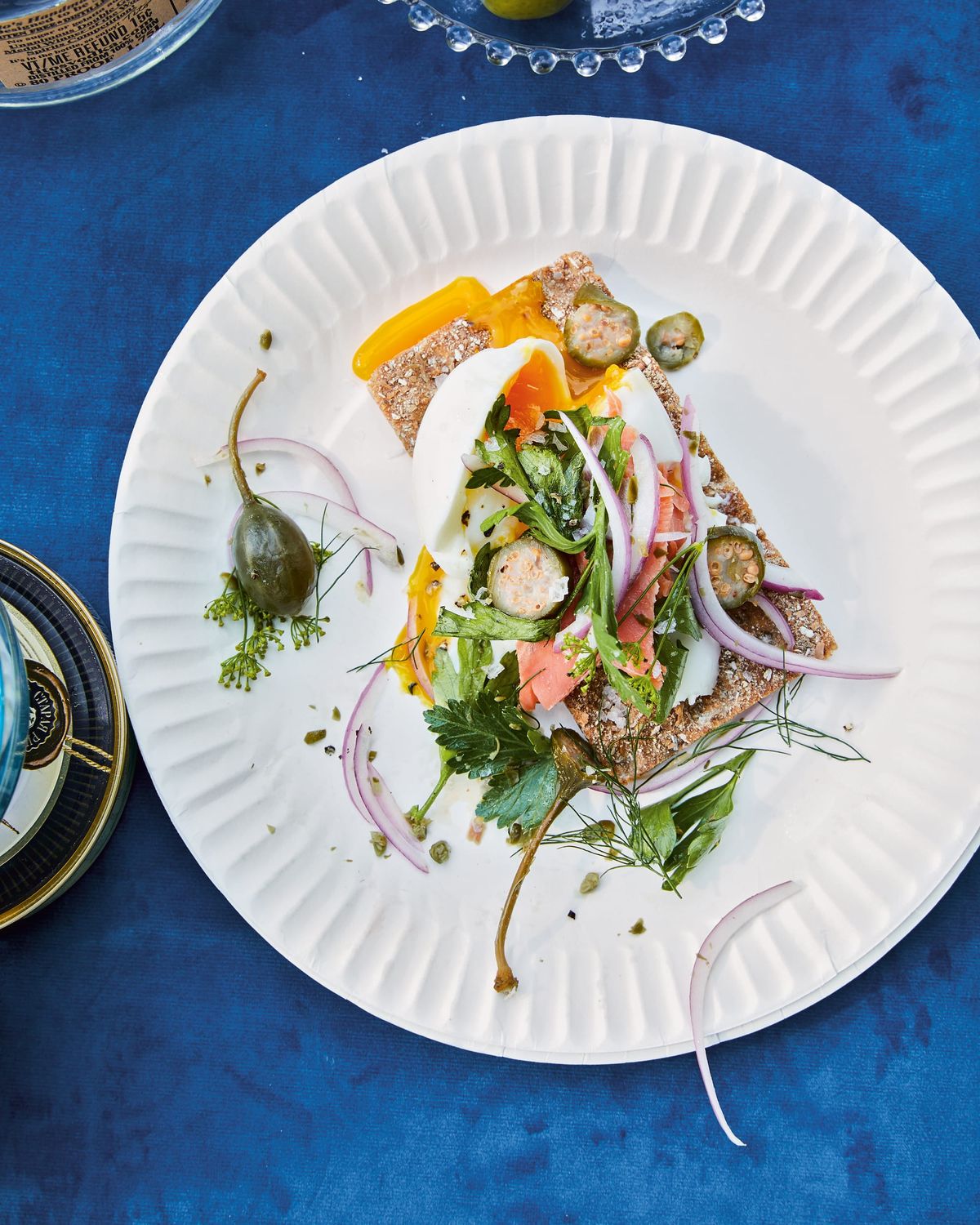 Smashed Eggs and Fancy Fish on Crackers