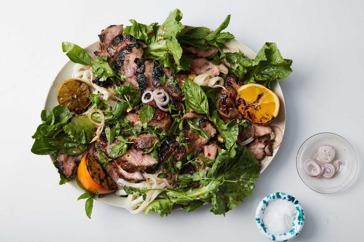 Sweet and Salty Grilled Pork With Citrus and Herbs