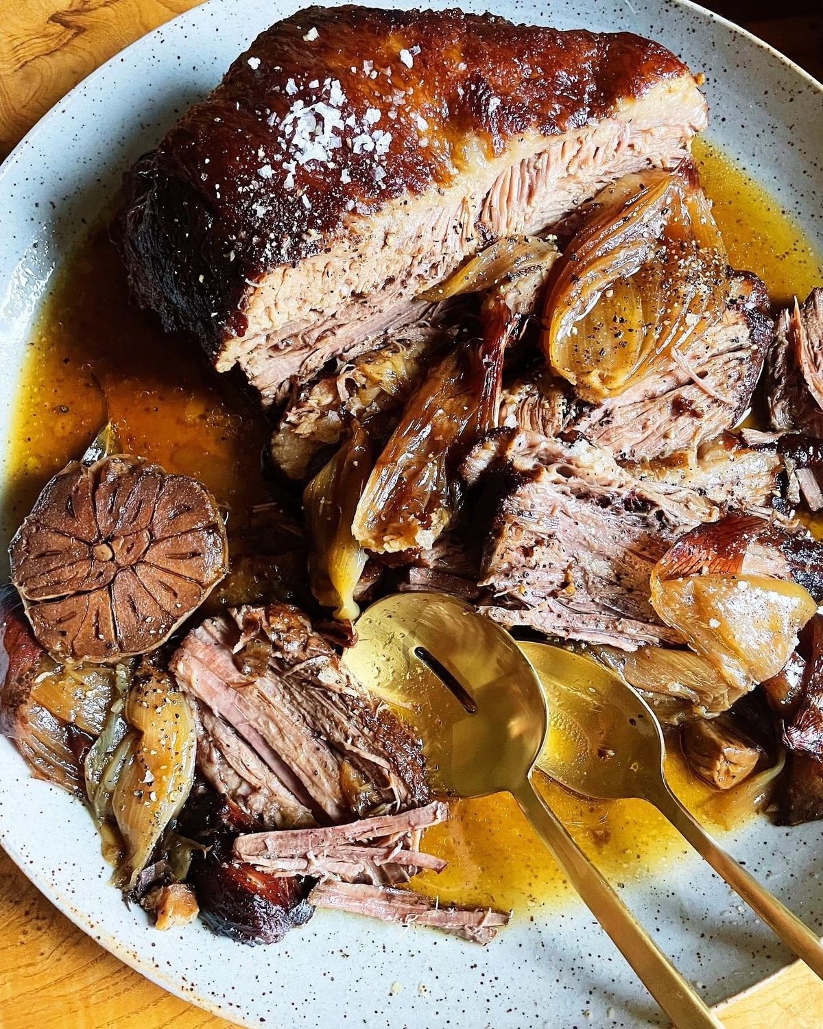 Braised Brisket with Horseradish and Shallots
