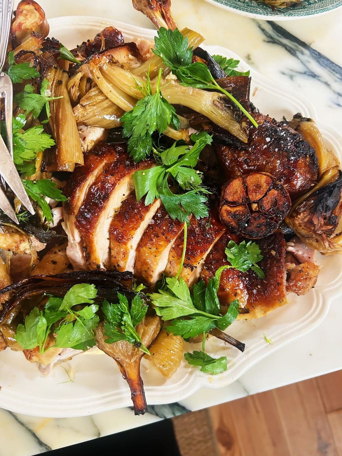 Fennel Rubbed Sheet Pan Turkey with Cider Vinegar Gravy