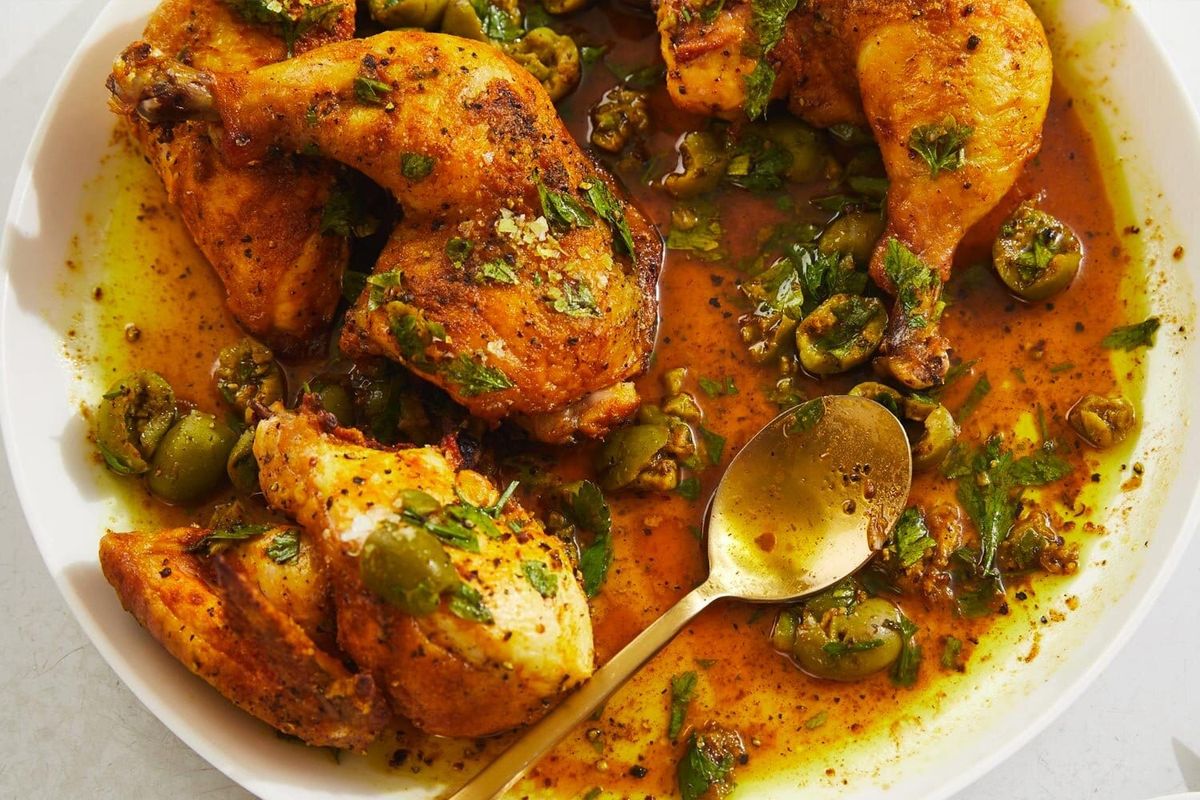 Vinegar Chicken With Crushed Olive Dressing - Alison Roman