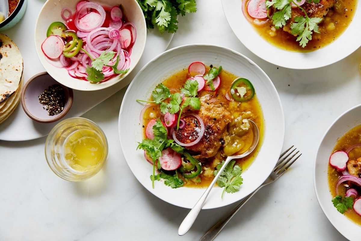 Braised Chicken Thighs With Tomatillos - Alison Roman