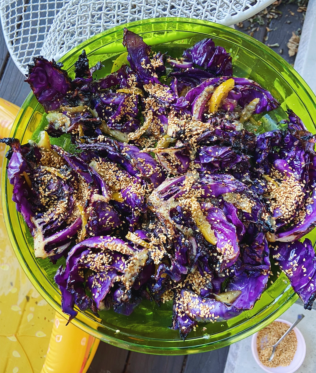 cabbage with preserved lemon and sesame