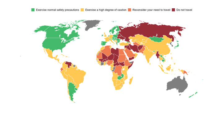 How to map the Australian Government's Travel Advice in R