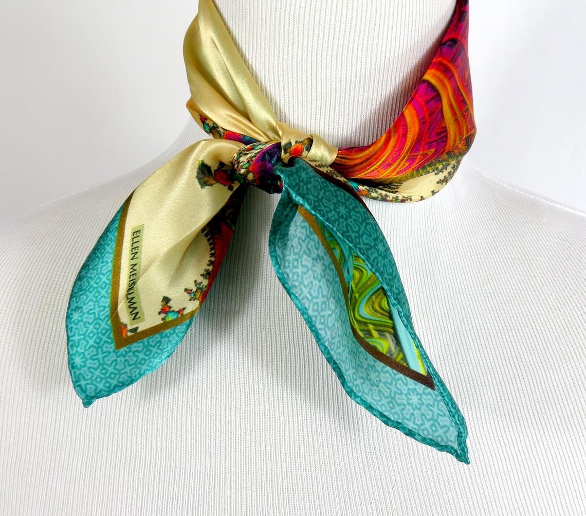 Silk scarves with exquisite pattern details