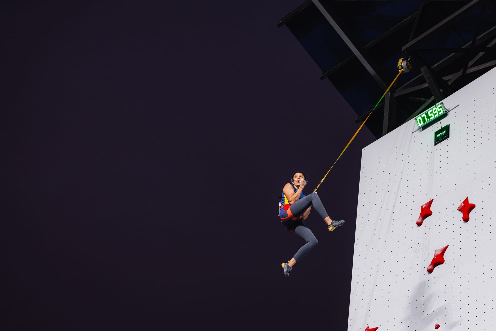 Andrea Rojas celebrating winning the bronze medal at the Panamas Games 2023