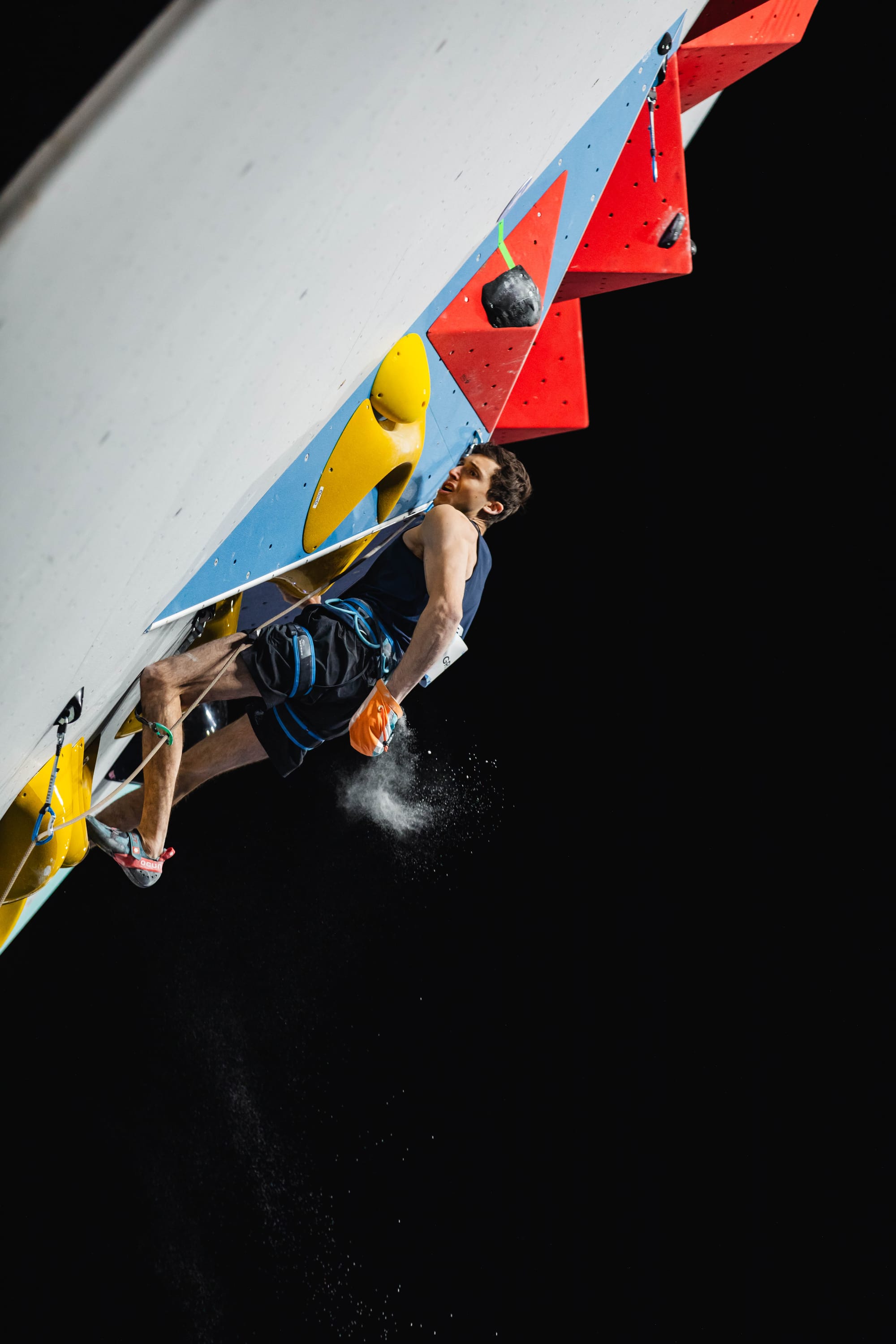 Jesse Grupper shaking out on the final Lead route