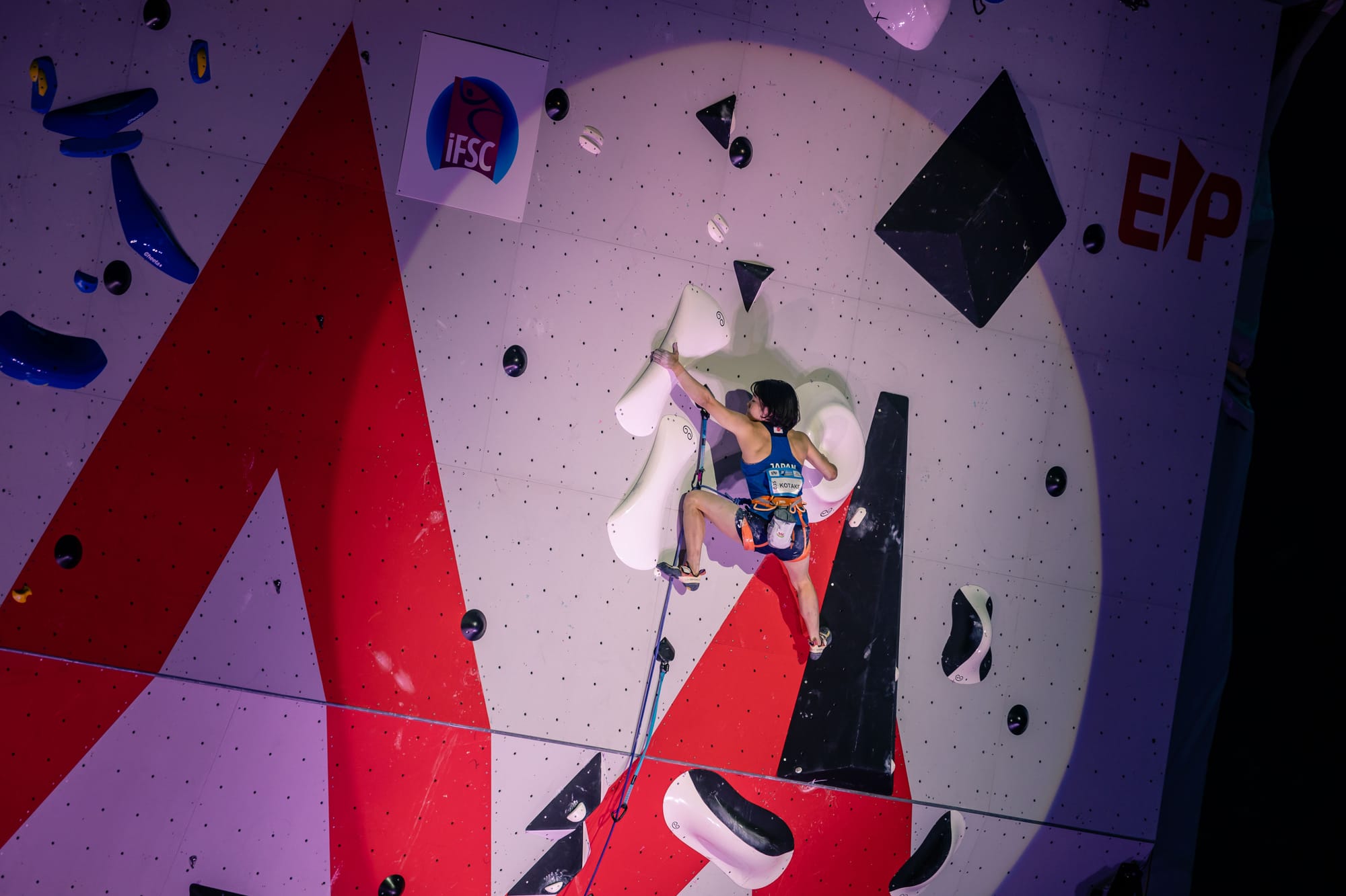 Mei Kotake on the head wall in the final in Chamonix, France