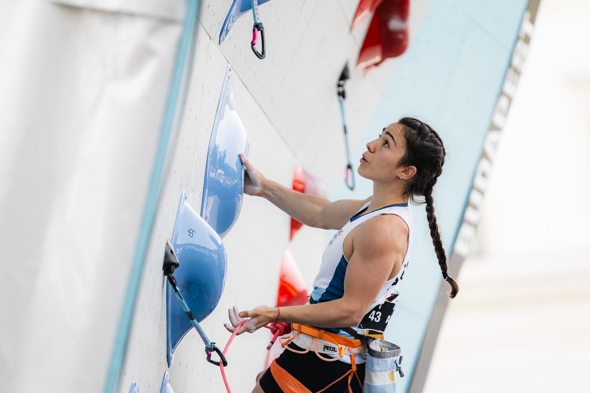 Valentina Aguado competing at the Pan American Olympic Qualifier event in 2023