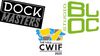 The 3 international pre-season comps logos: Dockmasters, Studio Bloc Masters, and CWIF