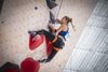 Solenne Piret climbing in the AU2 category at the Salt Lake City Para Climbing World Cup