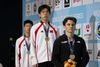 Podium in Wujiang for Yicheng Zho, Jianguo Long and Sam Watson.