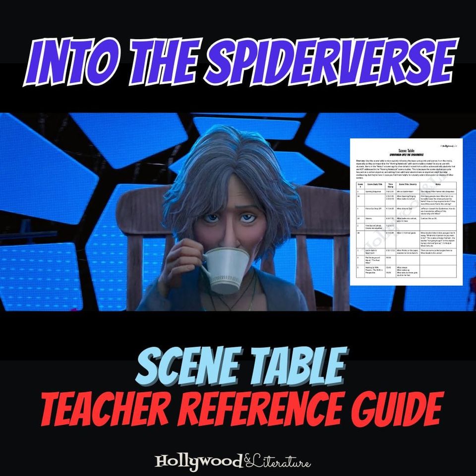 Preview of Teacher Reference Guide: Scene Table for Into the Spider-verse