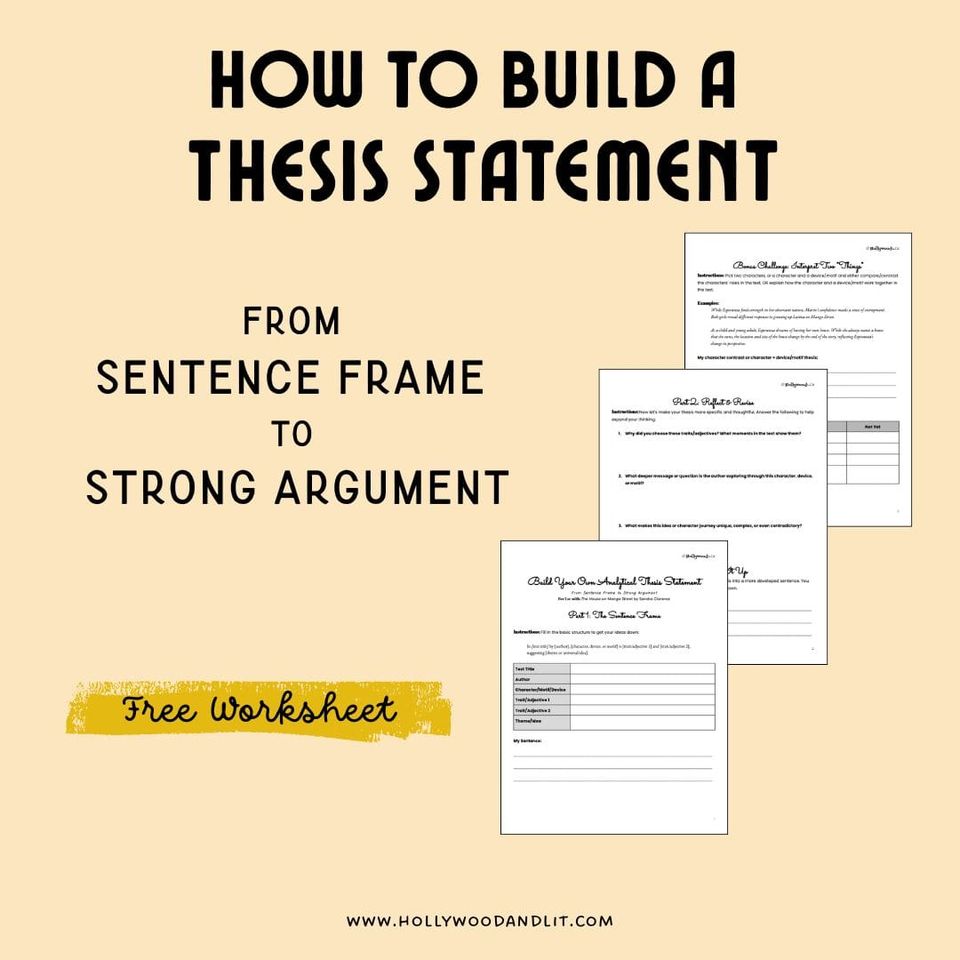 Preview of Build a Strong Thesis Statement Worksheet (Print & Digital)
