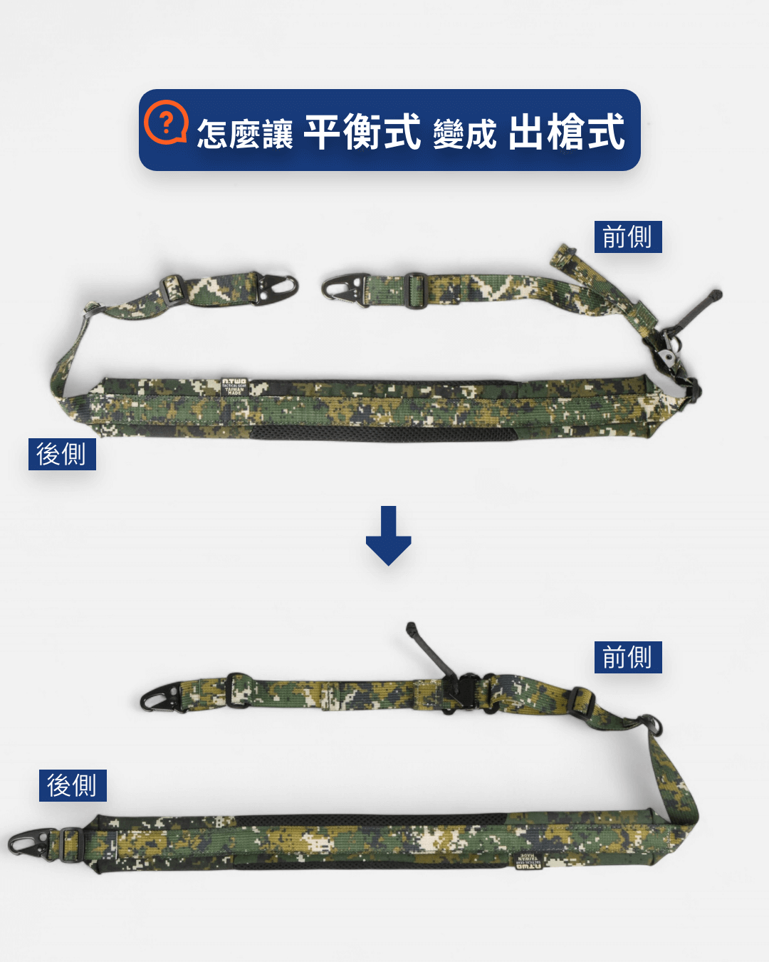 速度至上流：新款海豹槍背帶的「#出槍式」配置。製圖：傲骨戰術裝備屋