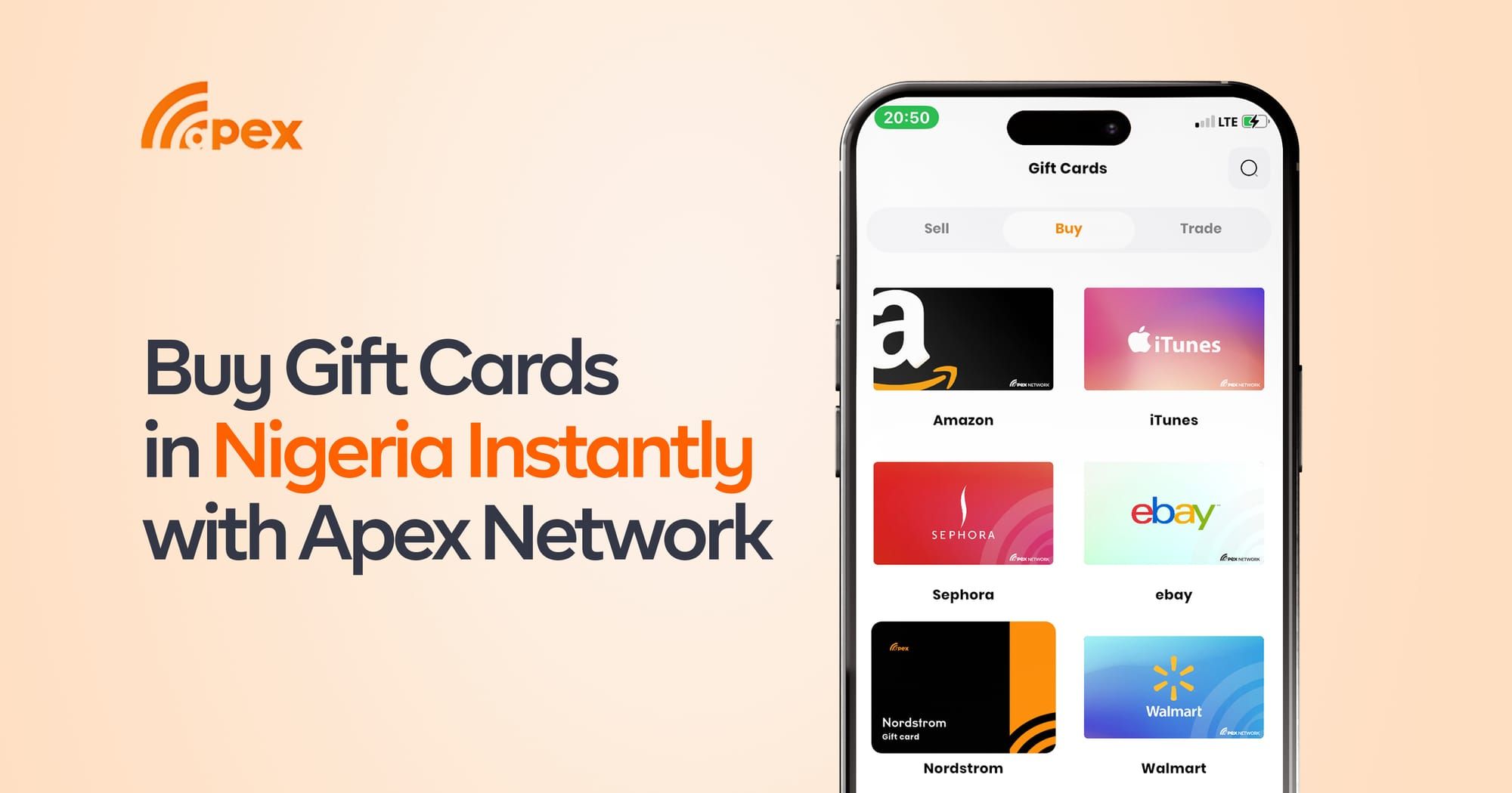 Buy Gift Cards in Nigeria Instantly with Apex Network