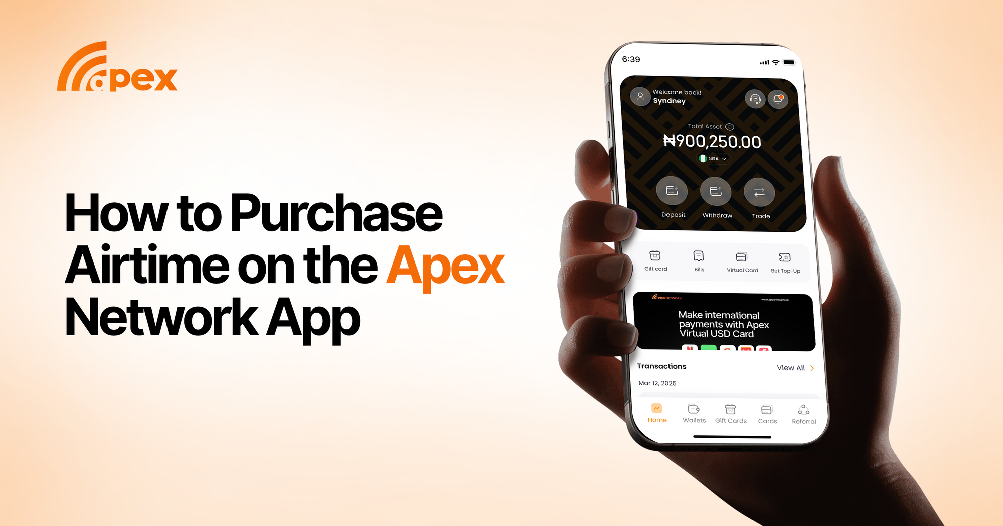How to Purchase Airtime on the Apex Network App