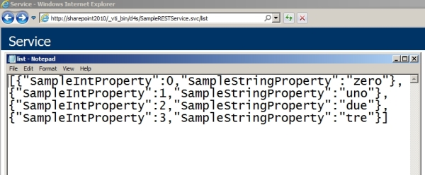 Creare servizi REST su SharePoint 2010