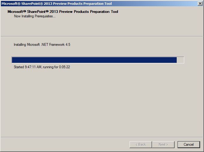 SharePoint 2013 preview software requirements: .NET Framework 4.5!