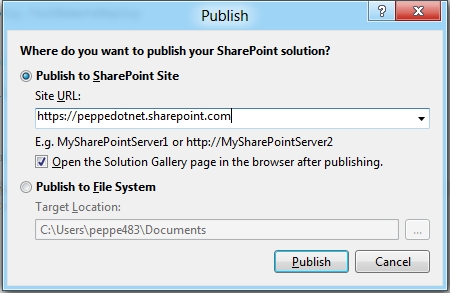 Visual Studio 11 for SharePoint Tip#5: deploy remoto