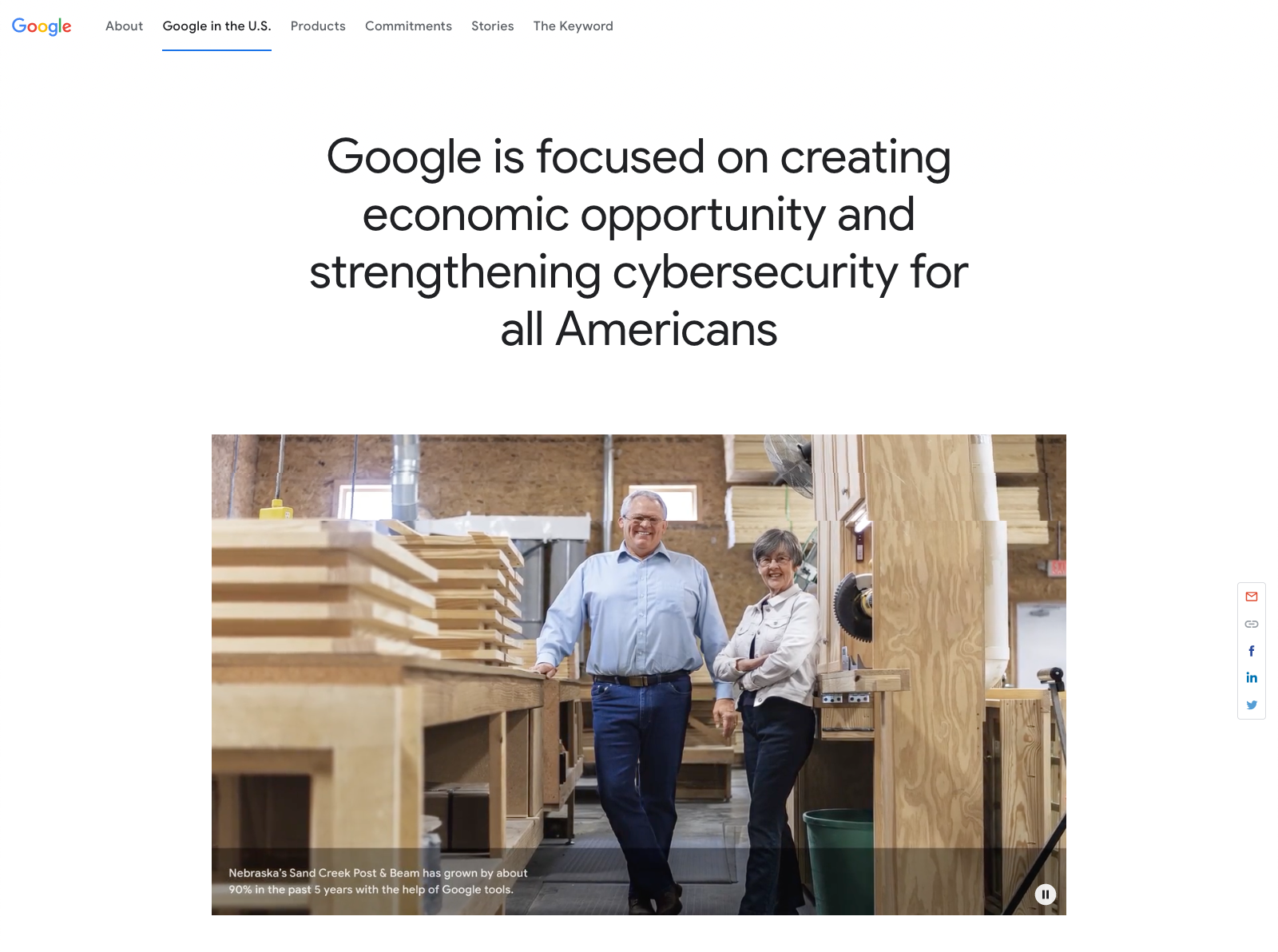 Google is focused on creating economic opportunity and strengthening cybersecurity for all Americans.