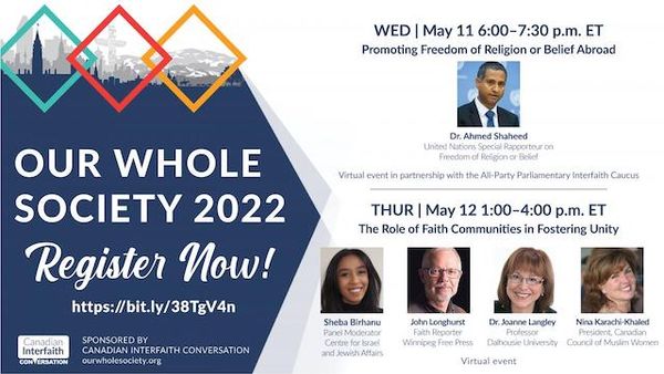 Canadian Interfaith Conference set for May 11 - 12