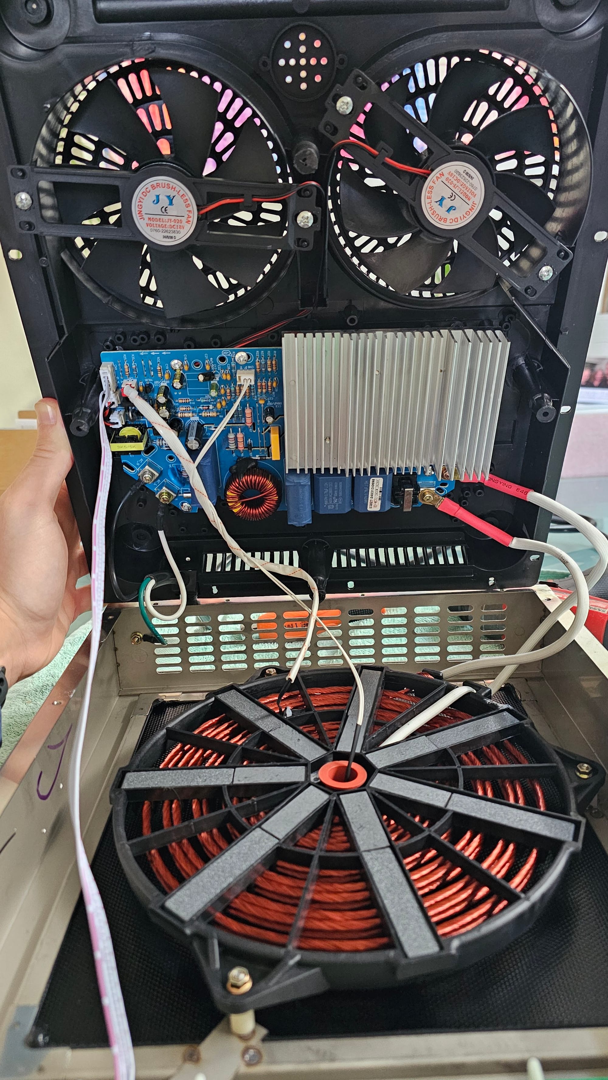 Inside of induction cooktop