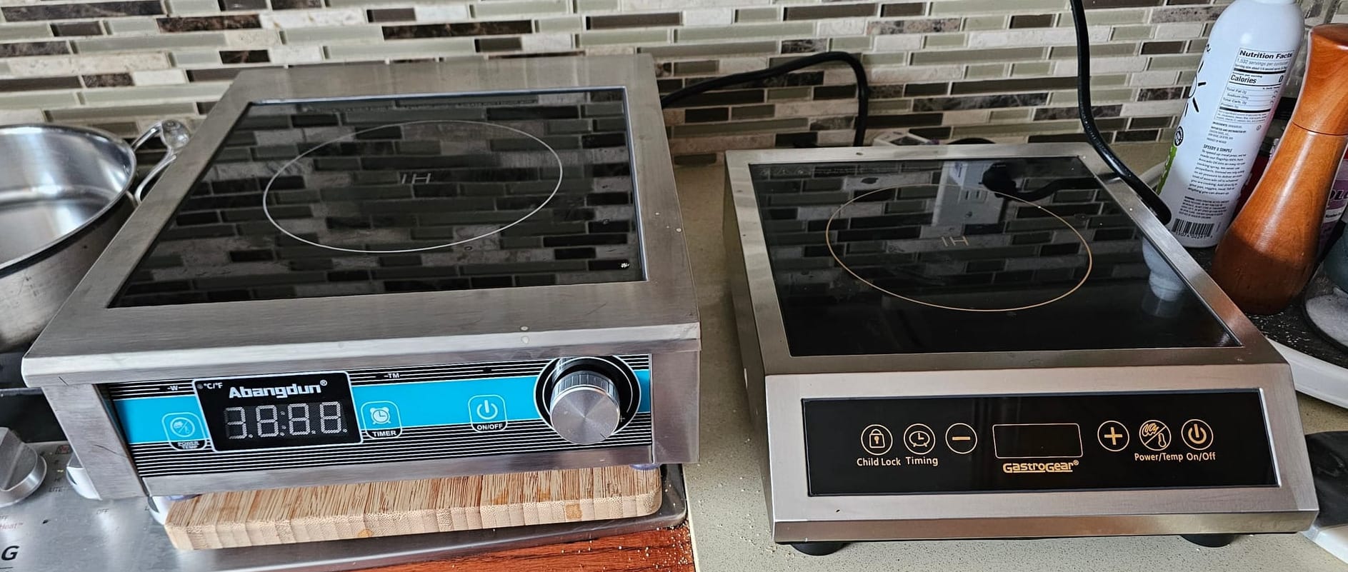 The "Consumer" and "Commercial" cooktops side by side