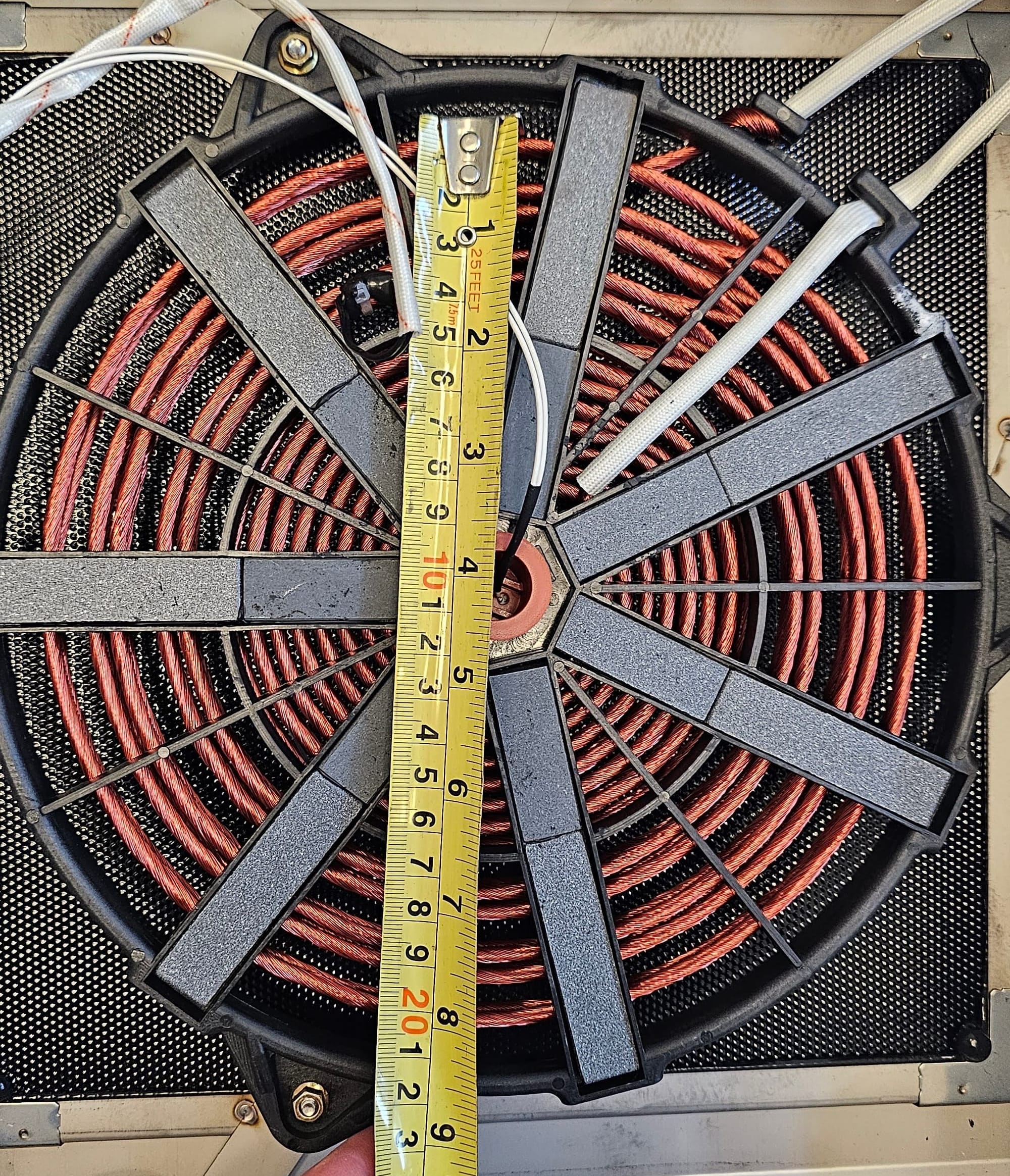 Measuring tape across induction burner