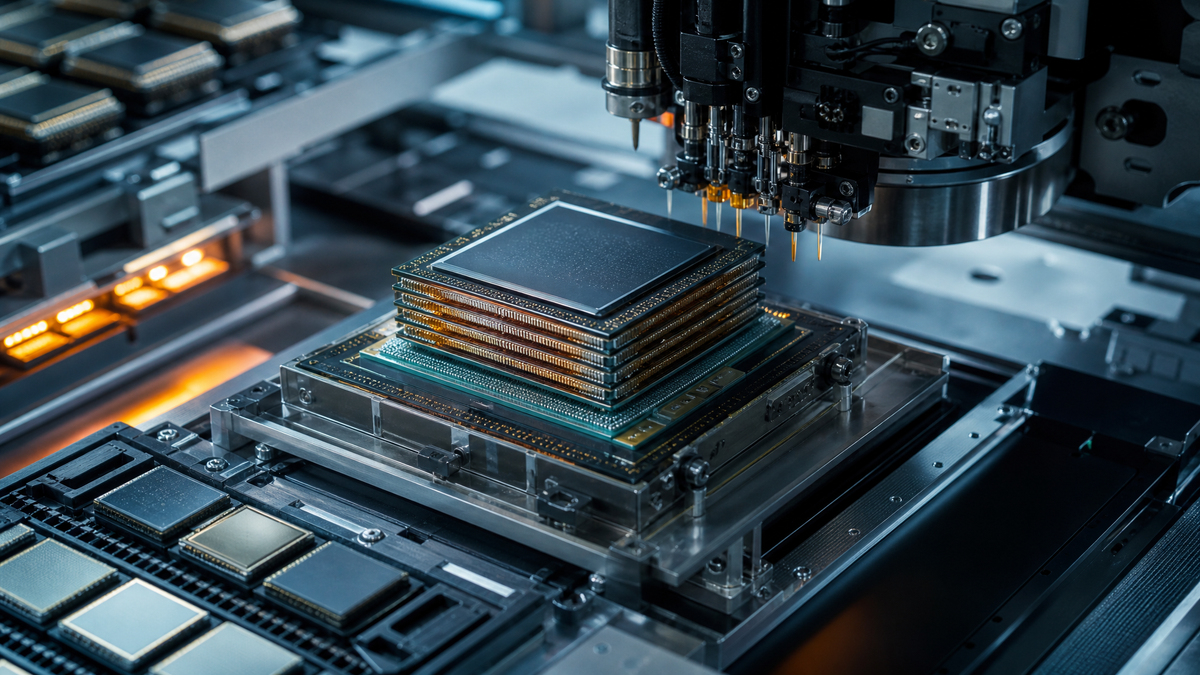 Advanced memory packaging hardware with stacked modules and thermal assembly details, reflecting High Bandwidth Memory as the bottleneck shaping AI infrastructure