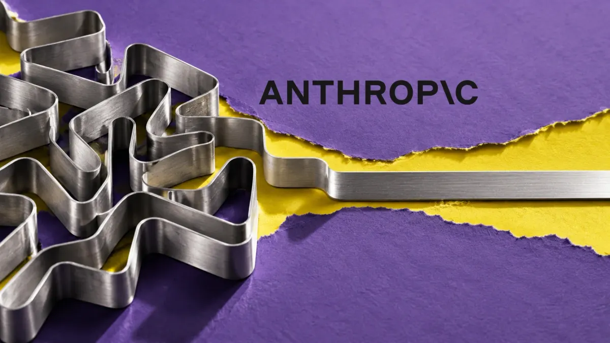 Conceptual collage of a winding silver path and a shorter direct route against layered violet paper.