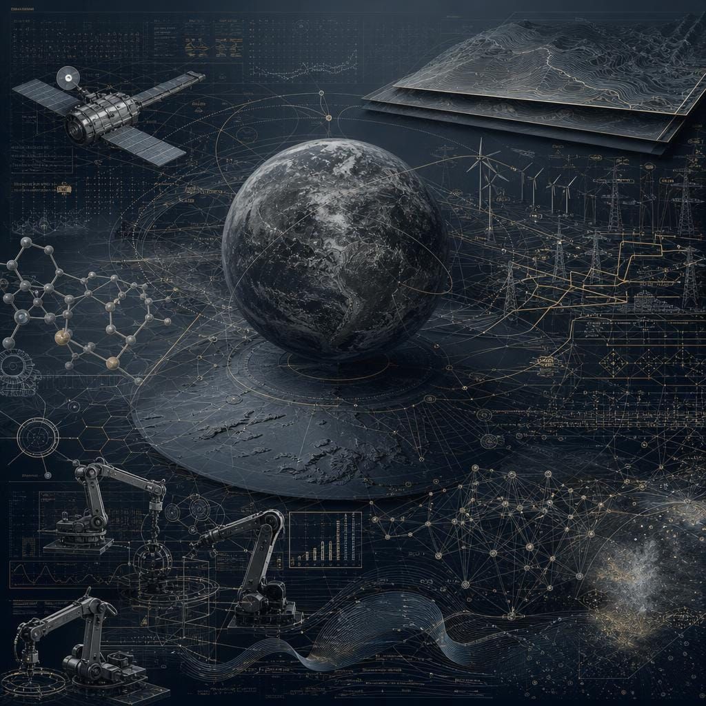 Editorial image symbolizing the future becoming legible through systems, infrastructure, and clear technological judgment.