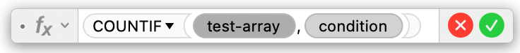 the COUNTIF function with it's arguments