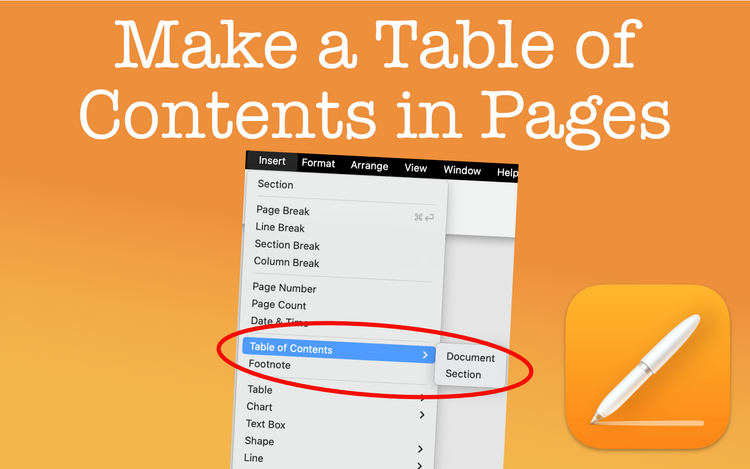 Create a Table of Contents in Apple Pages