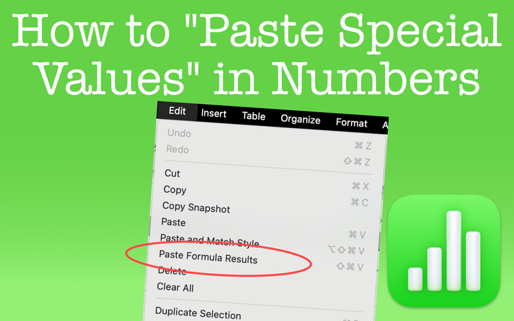Paste Special Values in Numbers