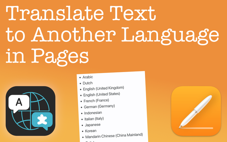 Translate Text in Pages to Another Language