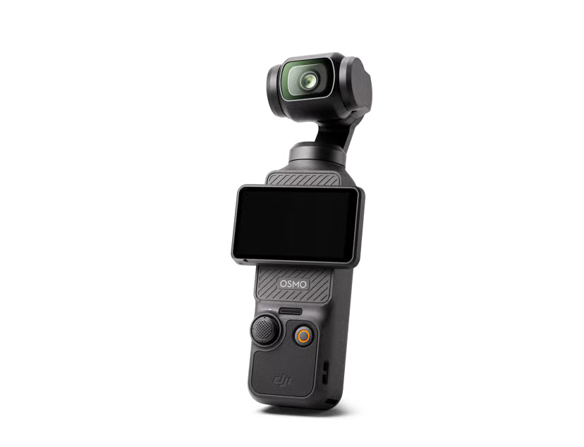 Photo of the DJI Osmo Pocket 3; a small 4K camera with a gymbal that basically fits in your pocket.