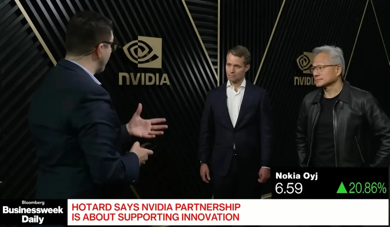 黃仁勳和 Nokia 執行長表示 ：基於國防安全和創新攜手打造 AI 太空網路平台