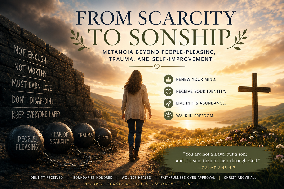 ✨✝️🌾 From Scarcity to Sonship: Metanoia Beyond People-Pleasing, Trauma, and Self-Improvement [3 parts]