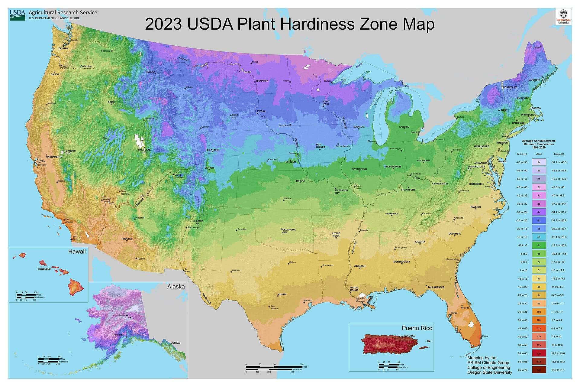 2023 USDA Plant Hardiness Zone Map of the United States