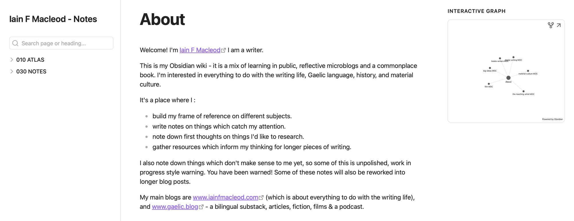 Example of an Obsidian Publish Default Theme